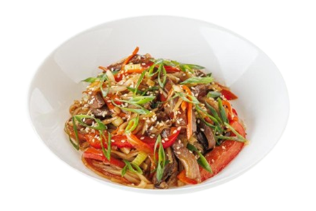 Рисовая лапша в перечном соусе с говядиной