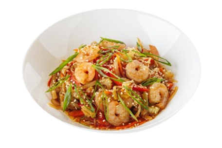 Рисовая лапша с креветками