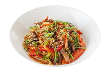 Рисовая лапша в перечном соусе с говядиной