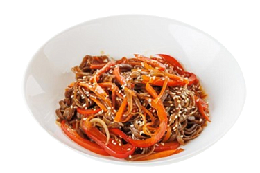 Гречневая лапша с овощами