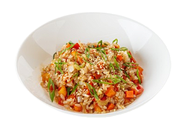 Жареный рис c овощами