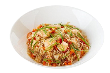 Жаренный рис с креветками